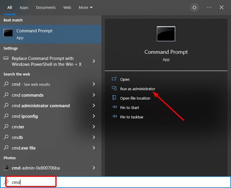 cmd hypervisor error