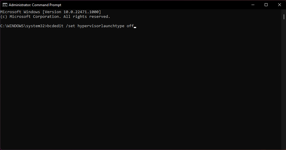 disable vsb windows 11 command